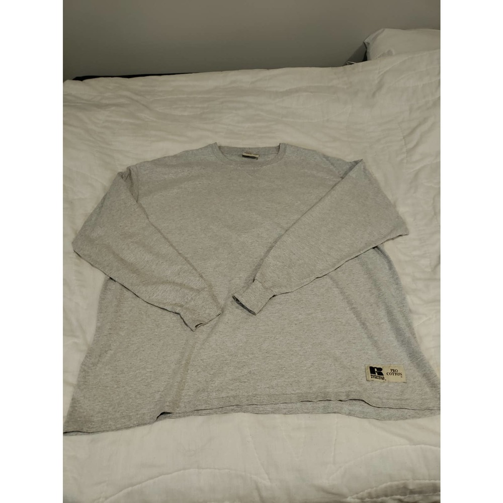 XXL Grey Russel Athletic Pro Cotton Long Sleeve Shirt